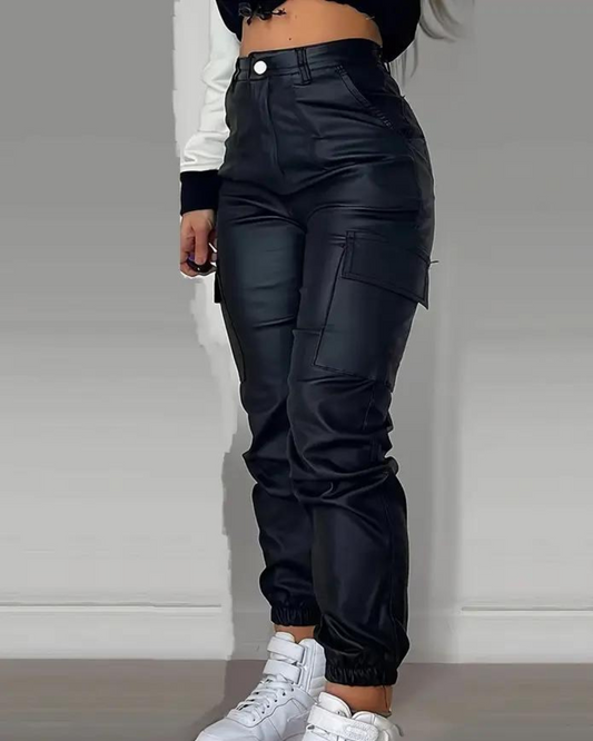 Lisa™ - Cargo Leather Pants